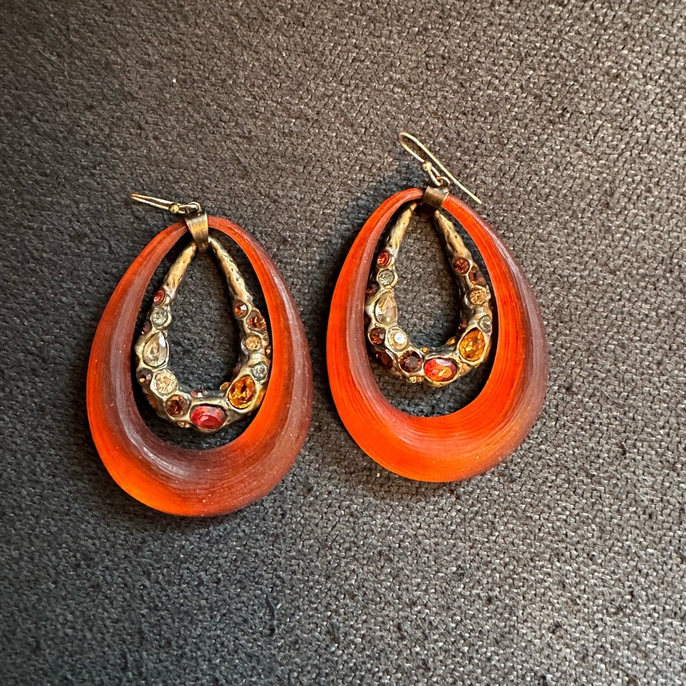 Alexis Bittar lucite, metal & stone earrings